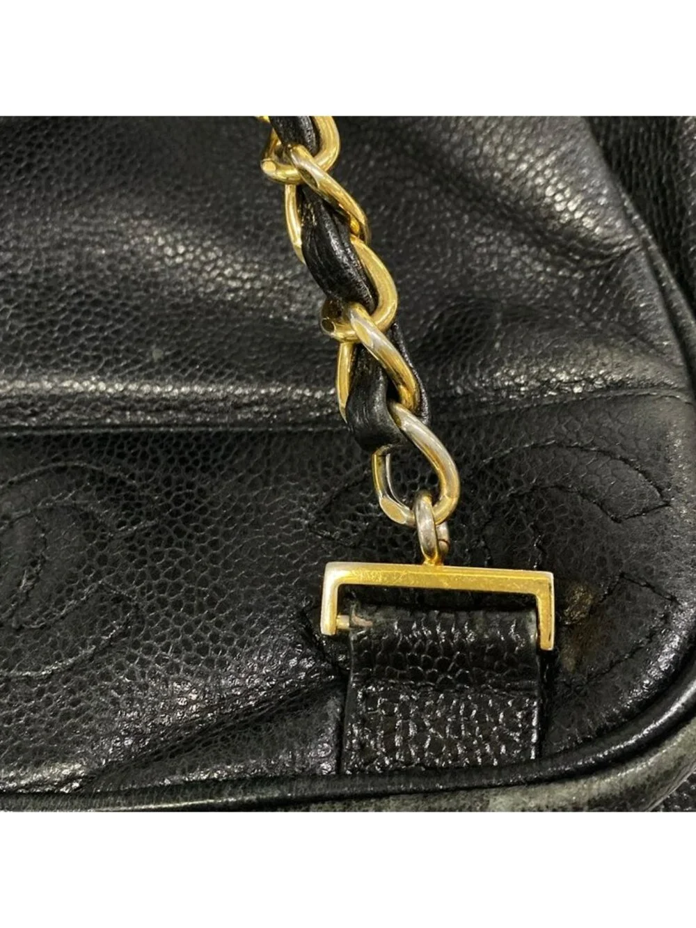 Chanel Backpack Triple Coco Black Chain Shoulder Gold CC Logo